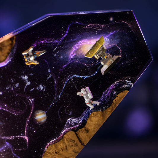 Space Resin Lamp, Spaceship Night Light, Astronaut Sci Fi Room Decor