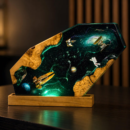 Space Resin Lamp, Spaceship Night Light, Astronaut Sci Fi Room Decor